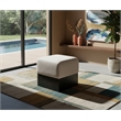 Meridian Furniture Havre Beige Velour Fur Fabric Ottoman/Stool