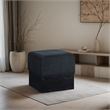 Meridian Furniture Havre Black Velour Fur Fabric Ottoman/Stool