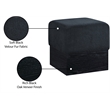 Meridian Furniture Havre Black Velour Fur Fabric Ottoman/Stool