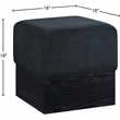 Meridian Furniture Havre Black Velour Fur Fabric Ottoman/Stool