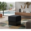 Meridian Furniture Havre Black Velour Fur Fabric Ottoman/Stool