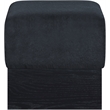 Meridian Furniture Havre Black Velour Fur Fabric Ottoman/Stool