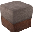 Meridian Furniture Havre Brown Velour Fur Fabric Ottoman/Stool
