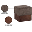 Meridian Furniture Havre Brown Velour Fur Fabric Ottoman/Stool