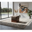 Meridian Furniture Havre Brown Velour Fur Fabric Ottoman/Stool
