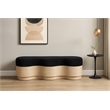 Meridian Furniture Savoy Black Velour Fur Fabric Bench