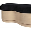 Meridian Furniture Savoy Black Velour Fur Fabric Bench