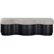 Meridian Furniture Savoy Beige Velour Fur Fabric Bench