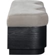 Meridian Furniture Savoy Beige Velour Fur Fabric Bench