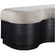 Meridian Furniture Savoy Beige Velour Fur Fabric Bench
