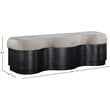 Meridian Furniture Savoy Beige Velour Fur Fabric Bench