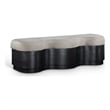 Meridian Furniture Savoy Beige Velour Fur Fabric Bench