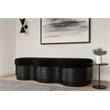 Meridian Furniture Savoy Black Velour Fur Fabric Bench
