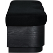 Meridian Furniture Savoy Black Velour Fur Fabric Bench