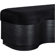 Meridian Furniture Savoy Black Velour Fur Fabric Bench