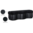 Meridian Furniture Savoy Black Velour Fur Fabric Bench