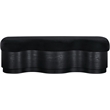 Meridian Furniture Savoy Black Velour Fur Fabric Bench