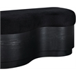 Meridian Furniture Savoy Black Velour Fur Fabric Bench