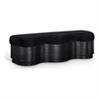 Meridian Furniture Savoy Black Velour Fur Fabric Bench