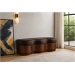 Meridian Furniture Savoy Brown Velour Fur Fabric Bench