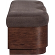 Meridian Furniture Savoy Brown Velour Fur Fabric Bench