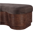 Meridian Furniture Savoy Brown Velour Fur Fabric Bench
