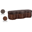 Meridian Furniture Savoy Brown Velour Fur Fabric Bench