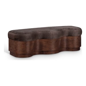Meridian Furniture Savoy Brown Velour Fur Fabric Bench