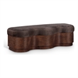 Meridian Furniture Savoy Brown Velour Fur Fabric Bench