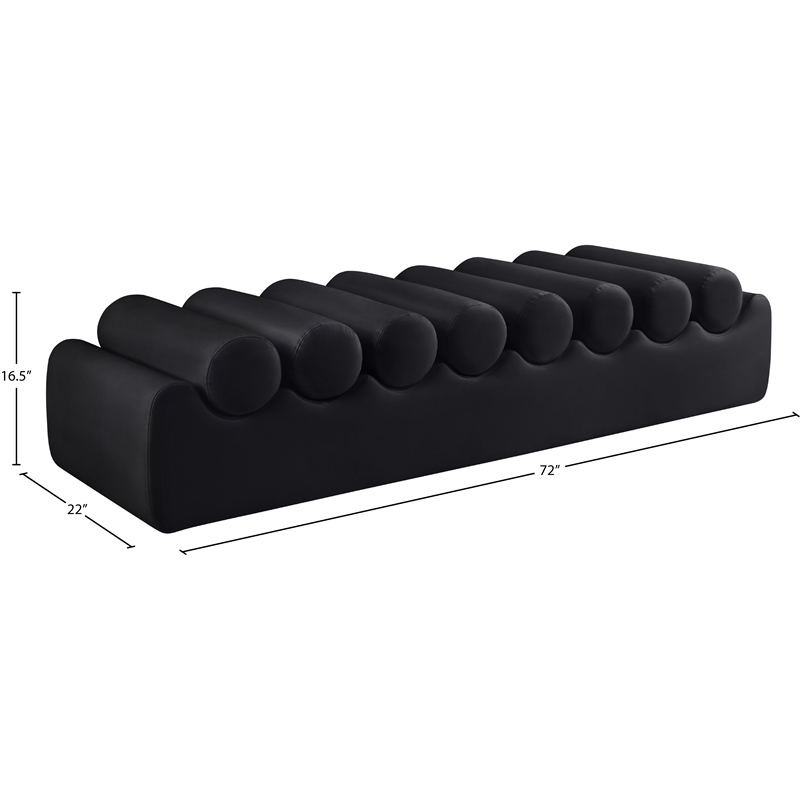 Meridian Furniture Rumble Black Vegan Leather Bench