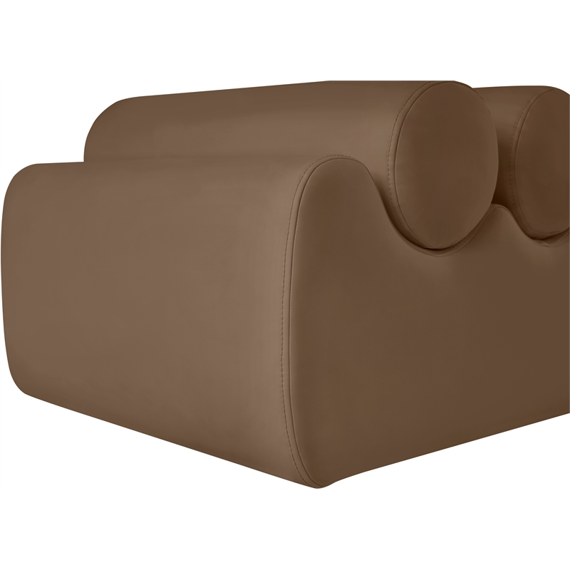 Meridian Furniture Rumble Brown Vegan Leather Bench