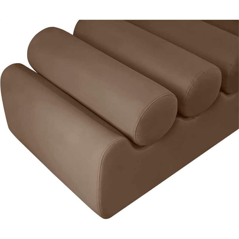 Meridian Furniture Rumble Brown Vegan Leather Bench