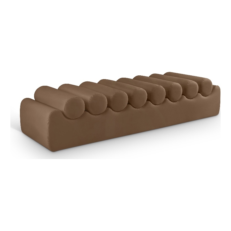 Meridian Furniture Rumble Brown Vegan Leather Bench