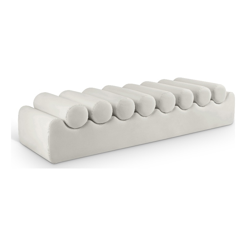 Meridian Furniture Rumble Cream Vegan Leather Bench