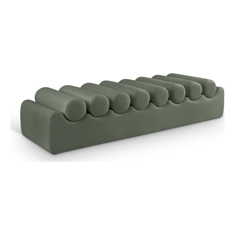 Meridian Furniture Rumble Green Vegan Leather Bench