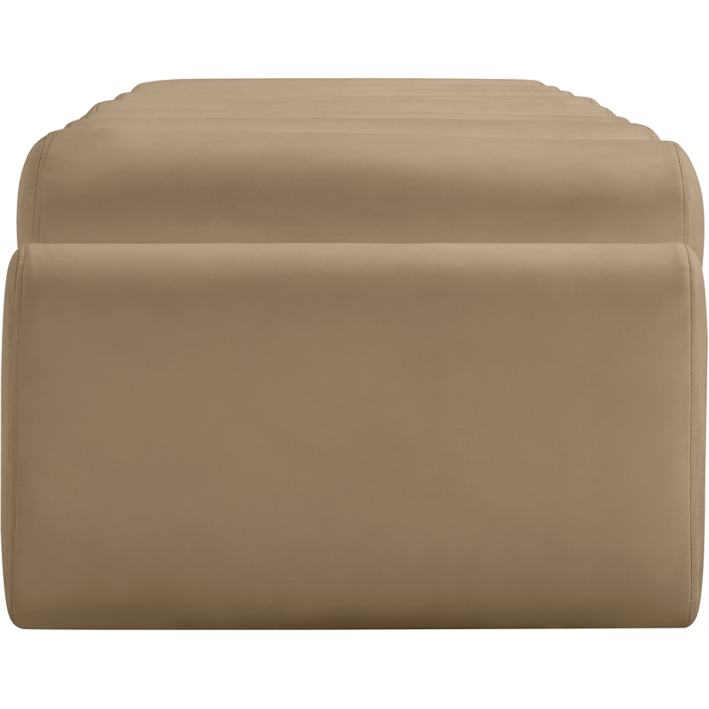Meridian Furniture Rumble Tan Vegan Leather Bench