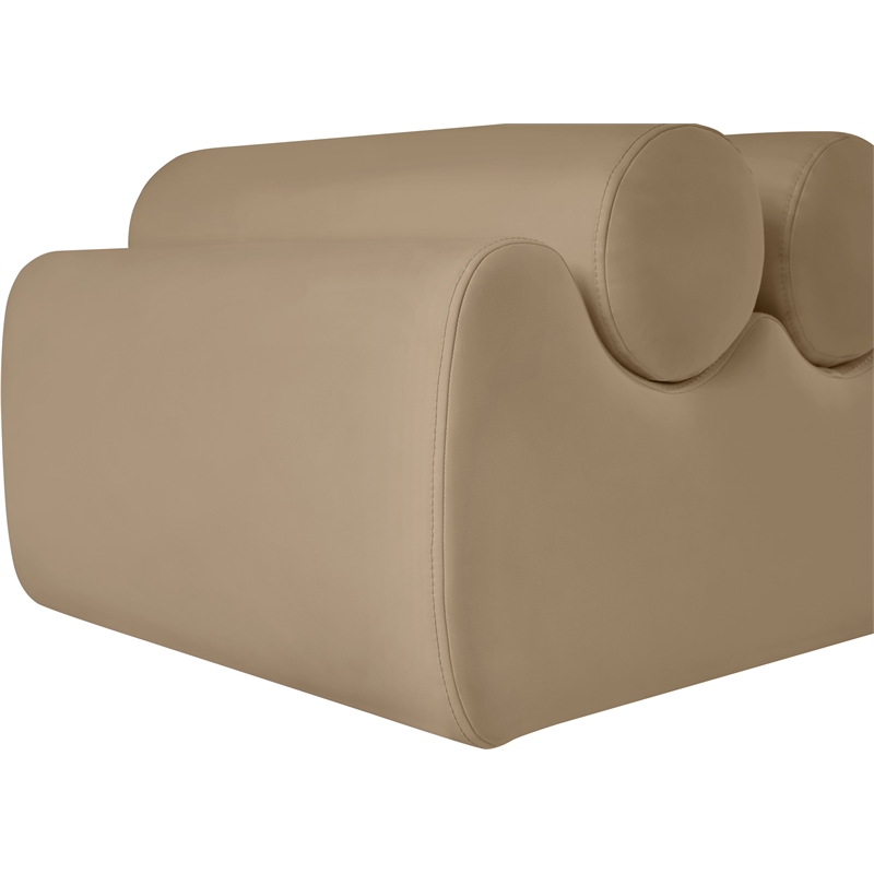 Meridian Furniture Rumble Tan Vegan Leather Bench