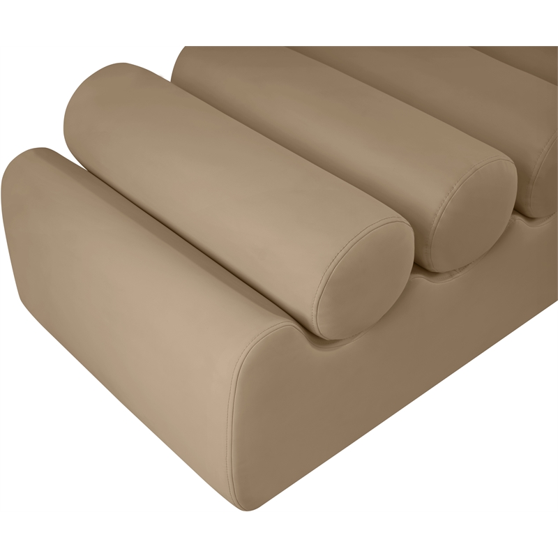 Meridian Furniture Rumble Tan Vegan Leather Bench