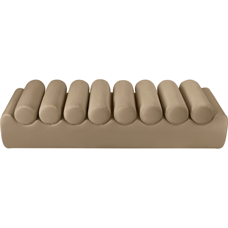 Meridian Furniture Rumble Tan Vegan Leather Bench