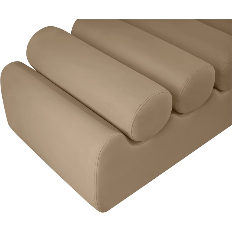 Meridian Furniture Rumble Tan Vegan Leather Bench