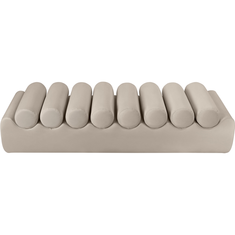 Meridian Furniture Rumble Taupe Vegan Leather Bench