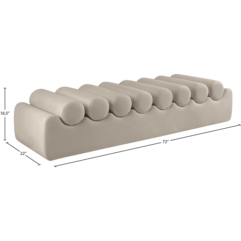 Meridian Furniture Rumble Taupe Vegan Leather Bench