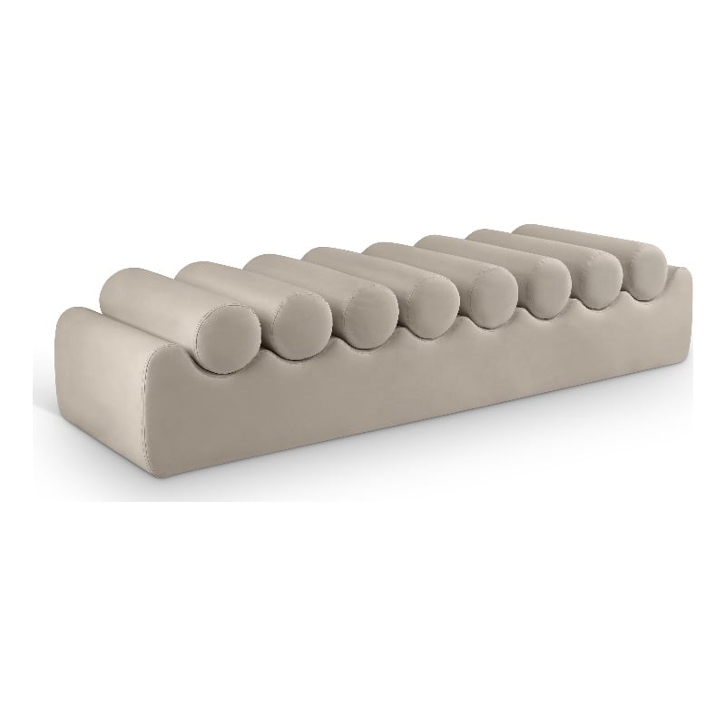 Meridian Furniture Rumble Taupe Vegan Leather Bench