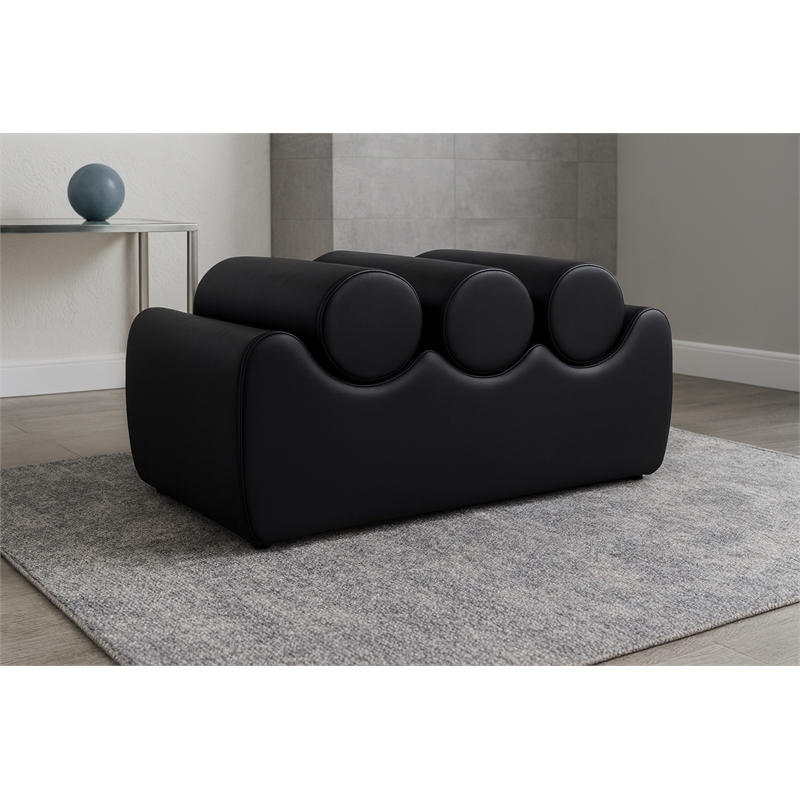Meridian Furniture Rumble Black Vegan Leather Bench