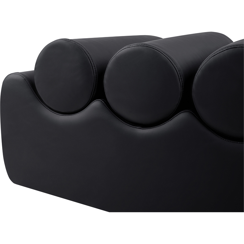 Meridian Furniture Rumble Black Vegan Leather Bench