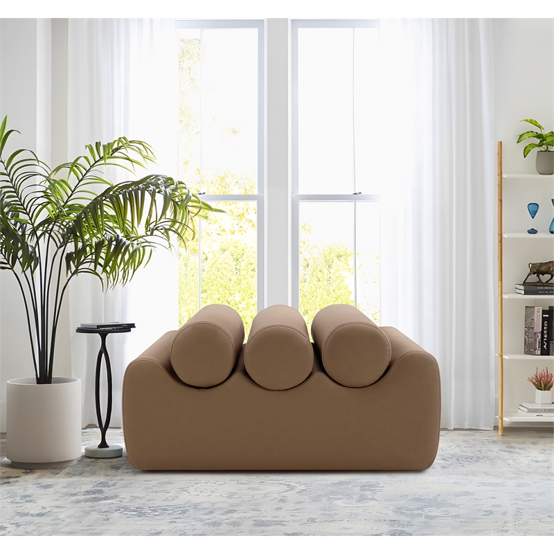 Meridian Furniture Rumble Brown Vegan Leather Bench