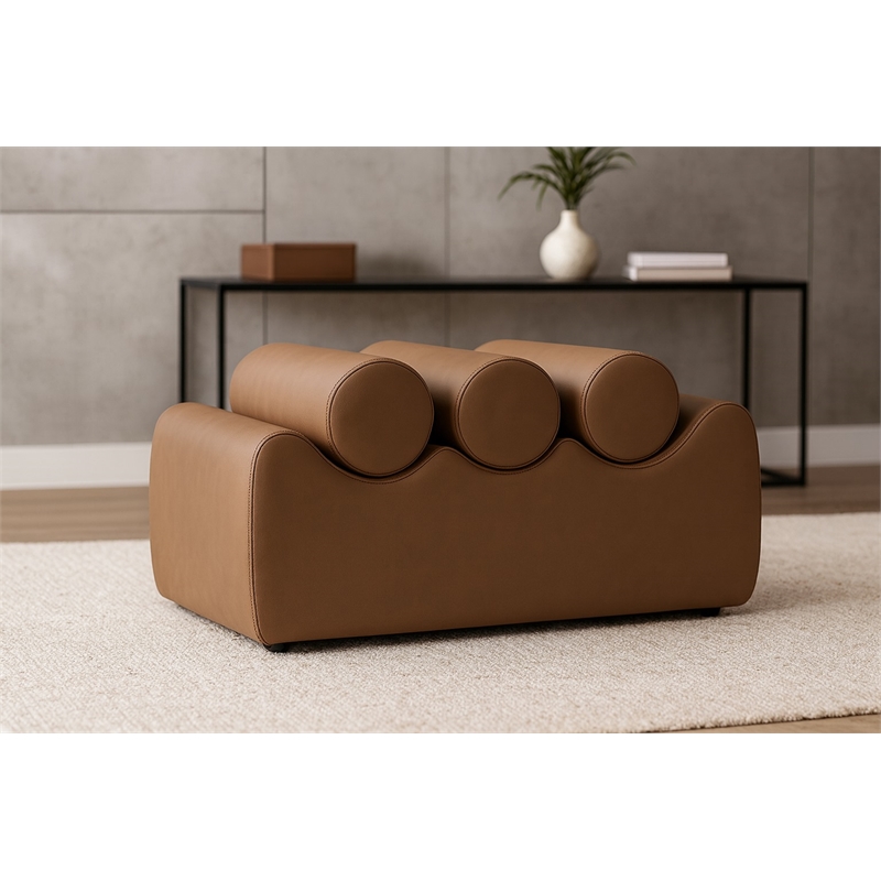 Meridian Furniture Rumble Brown Vegan Leather Bench