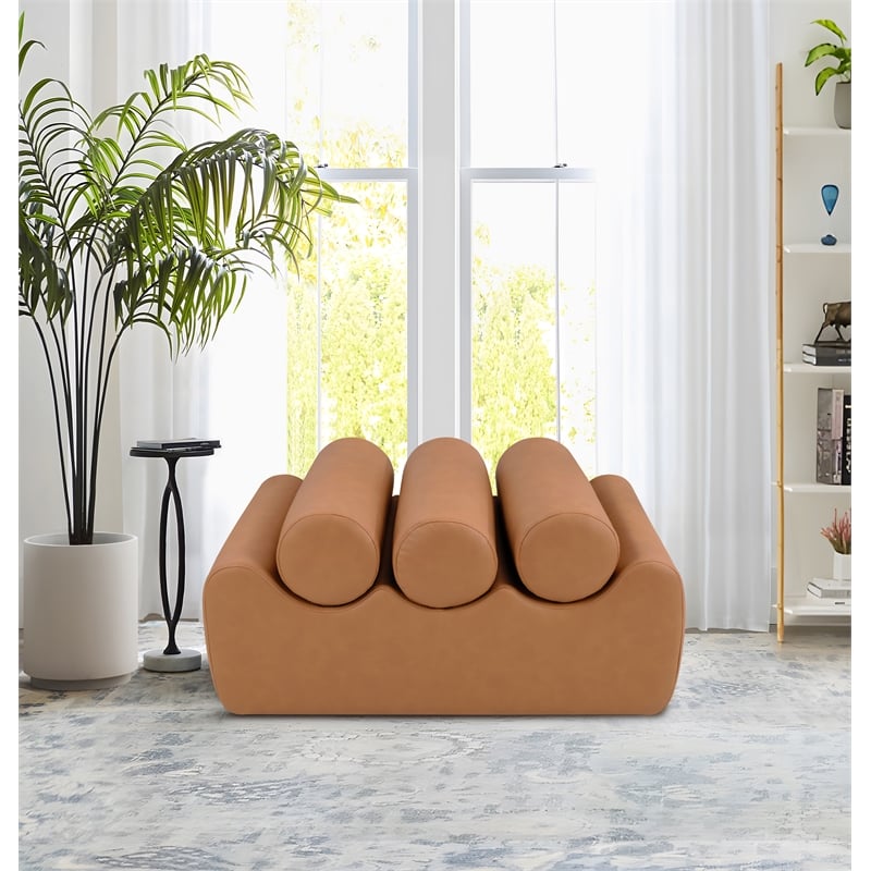 Meridian Furniture Rumble Cognac Vegan Leather Bench