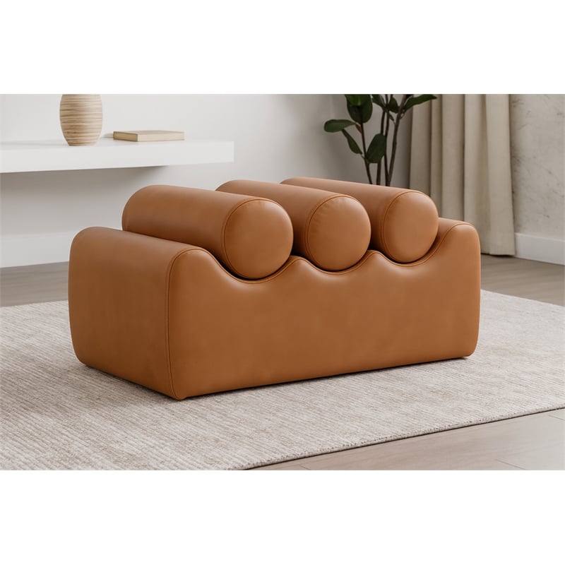 Meridian Furniture Rumble Cognac Vegan Leather Bench