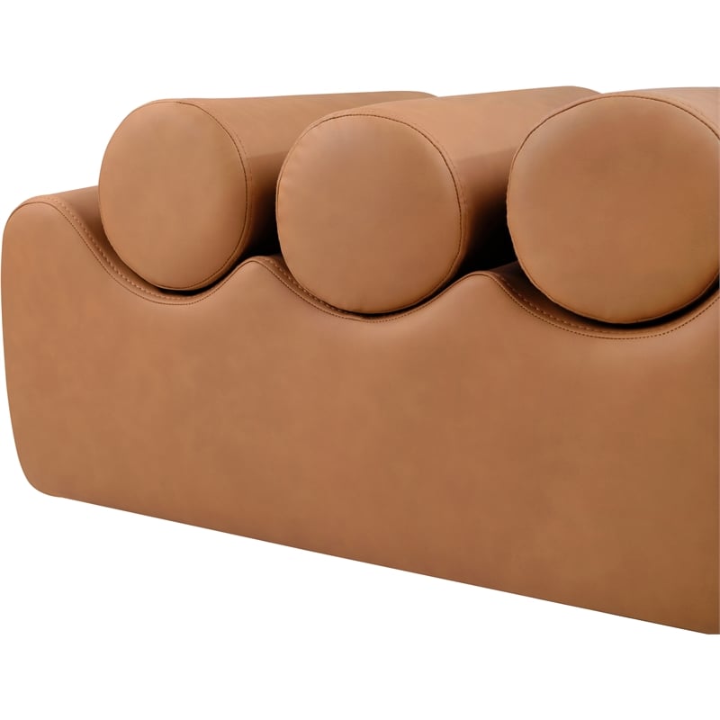 Meridian Furniture Rumble Cognac Vegan Leather Bench